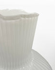 Ribbed Belly White Vase - Large